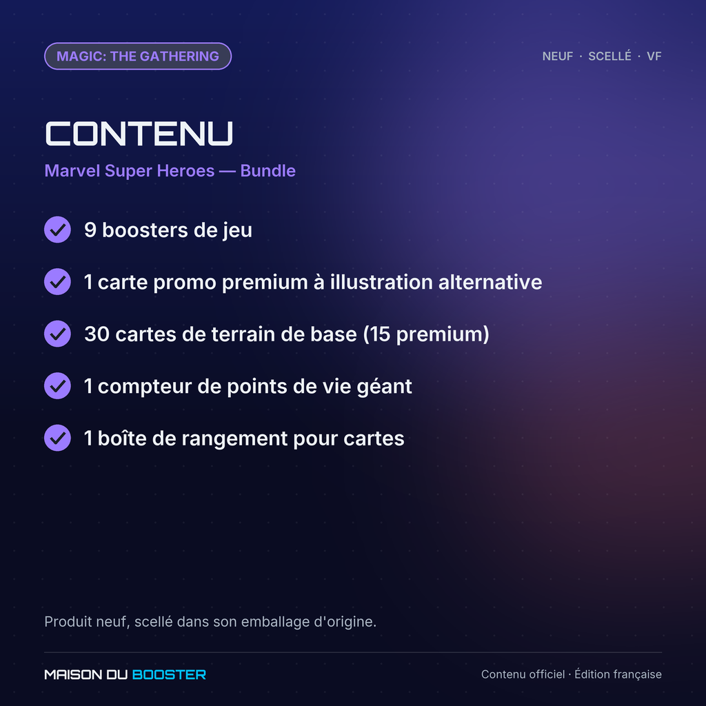 Contenu : Bundle Magic: The Gathering Marvel Super Heroes