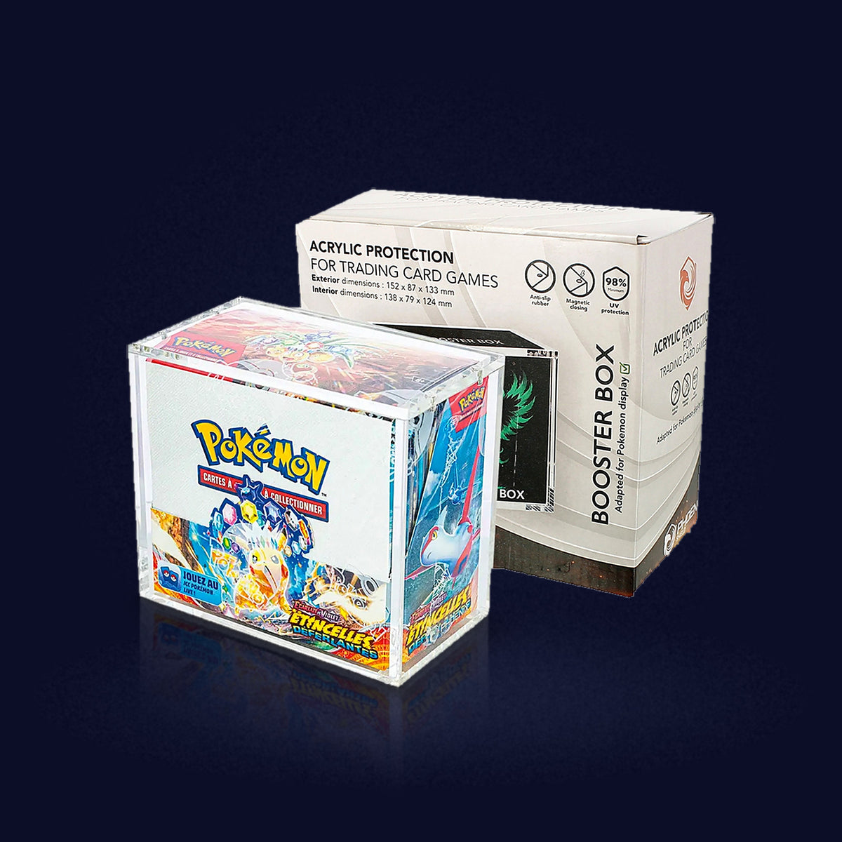 Protection acrylique Phoenix pour display Pokémon (fermeture magnétique) - photo du produit