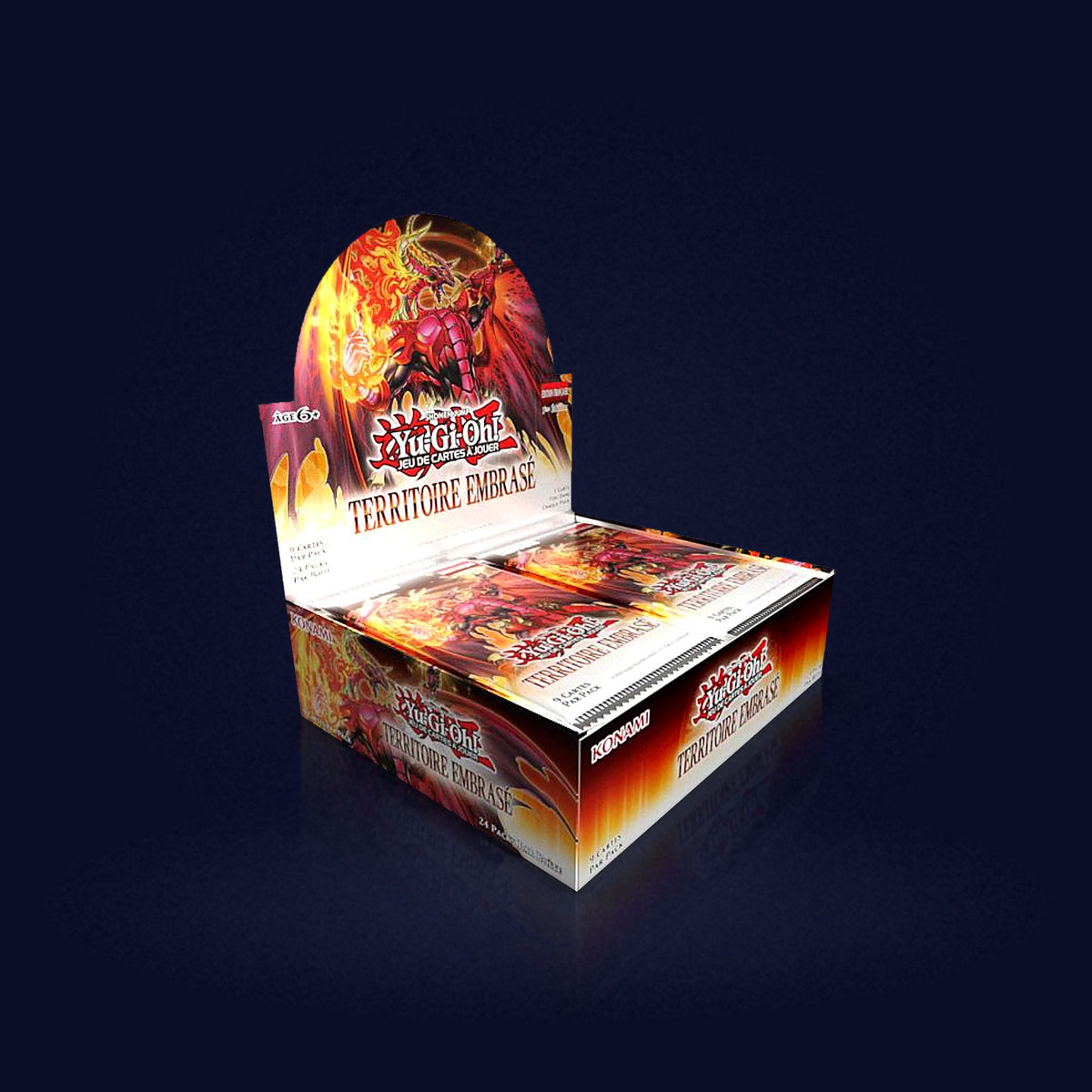 Boîte de 24 boosters Yu-Gi-Oh! Territoire Embrasé - photo officielle du produit